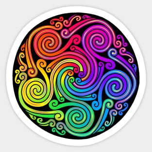 Celtic Rainbow Spirals Sticker